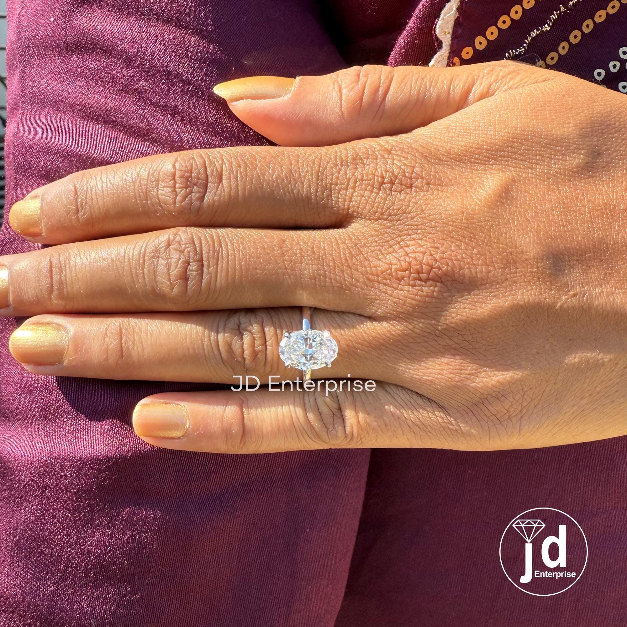 3 CT Oval Cut Moissanite Ring, Oval Solitaire Engagement Ring, Oval Cut Wedding Ring, Oval Moissanite Bridesmaid Ring, Anniversary Ring