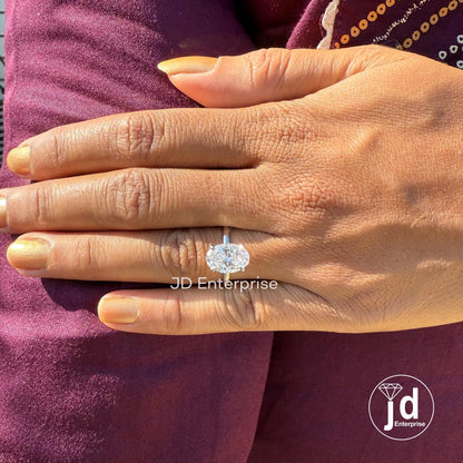 3 CT Oval Cut Moissanite Ring, Oval Solitaire Engagement Ring, Oval Cut Wedding Ring, Oval Moissanite Bridesmaid Ring, Anniversary Ring