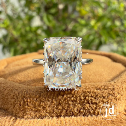 4.0 CT Radiant Cut Moissanite Hidden Halo Engagement Ring, Solitaire Wedding Ring, Proposal Ring, Anniversary Gifts, Promise Ring, Bridal