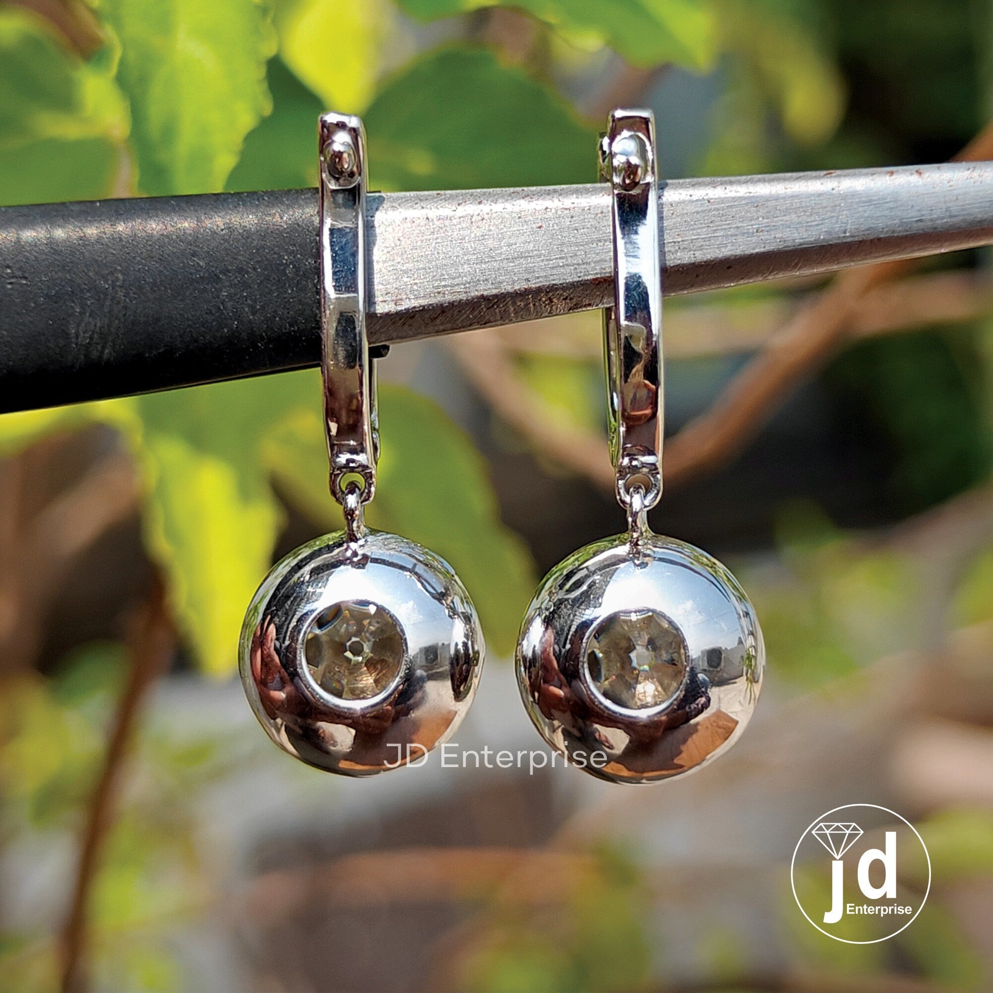 4.35 TW Round Old European Cut Moissanite Dangle and Drop Earrings, Wedding Earrings, Hoop Earring for Women, Bridal Earrings, Gift for Her