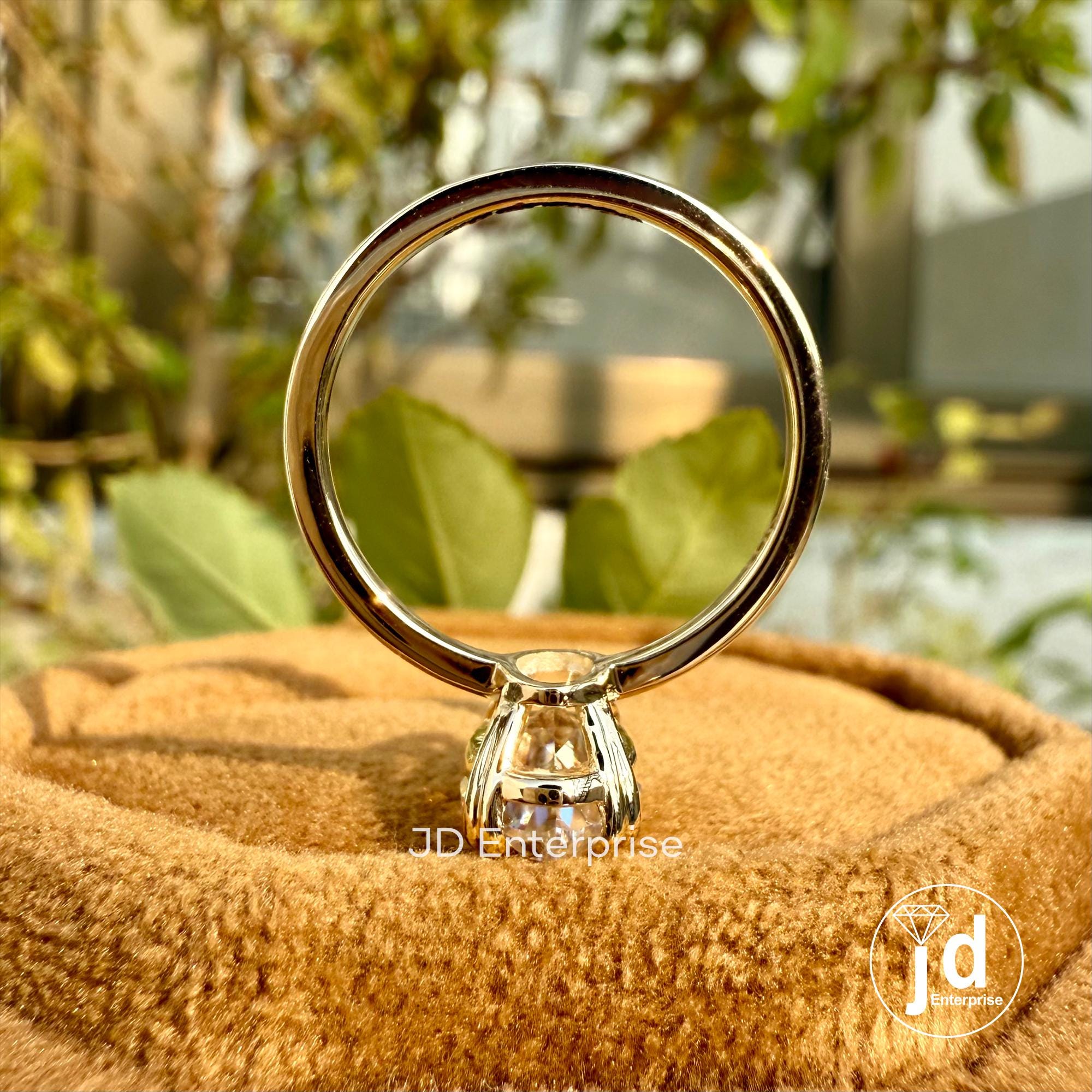 2.00 CT Moval Old Mine Cut Moissanite Ring, Vintage Engagement Ring, Solitaire Wedding Ring, Double Claw Prongs, Anniversary Ring for Women