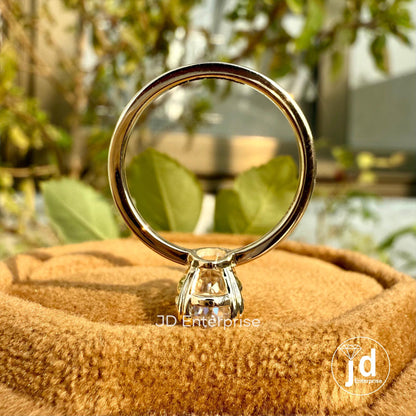 2.00 CT Moval Old Mine Cut Moissanite Ring, Vintage Engagement Ring, Solitaire Wedding Ring, Double Claw Prongs, Anniversary Ring for Women