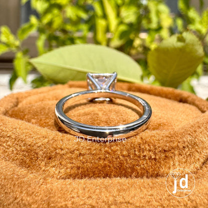 1.25 CT Princess Cut Moissanite Engagement Ring, Solitaire Wedding Ring, Princess Cut Moissanite Ring, Anniversary Gift Ring, Ring for Women