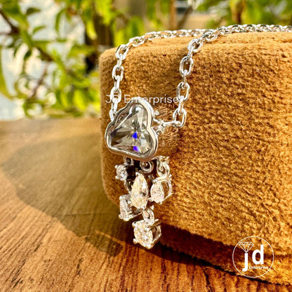 2.00 TCW Colorless Cloud Cut Moissanite Wedding Pendant Necklace, Rain Cloud Necklace, Bezel Set Bridal Necklace, Anniversary Gift