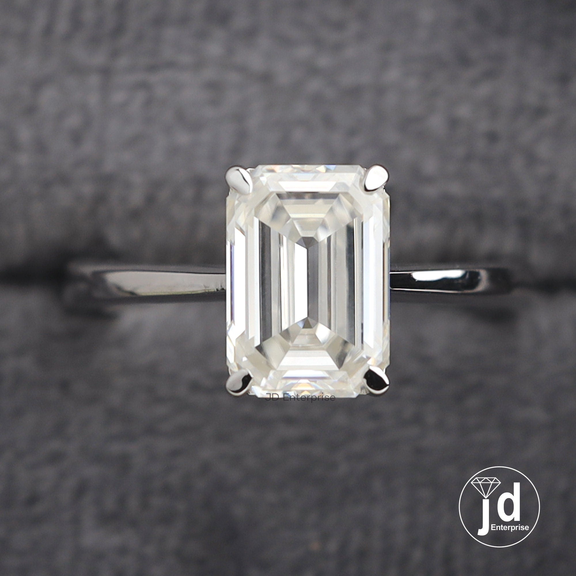 Timeless Elegance 3.00 CT Colorless Emerald Cut Moissanite Engagement Ring, Solitaire Wedding Ring, Anniversary Gifts Ring, Promise Ring