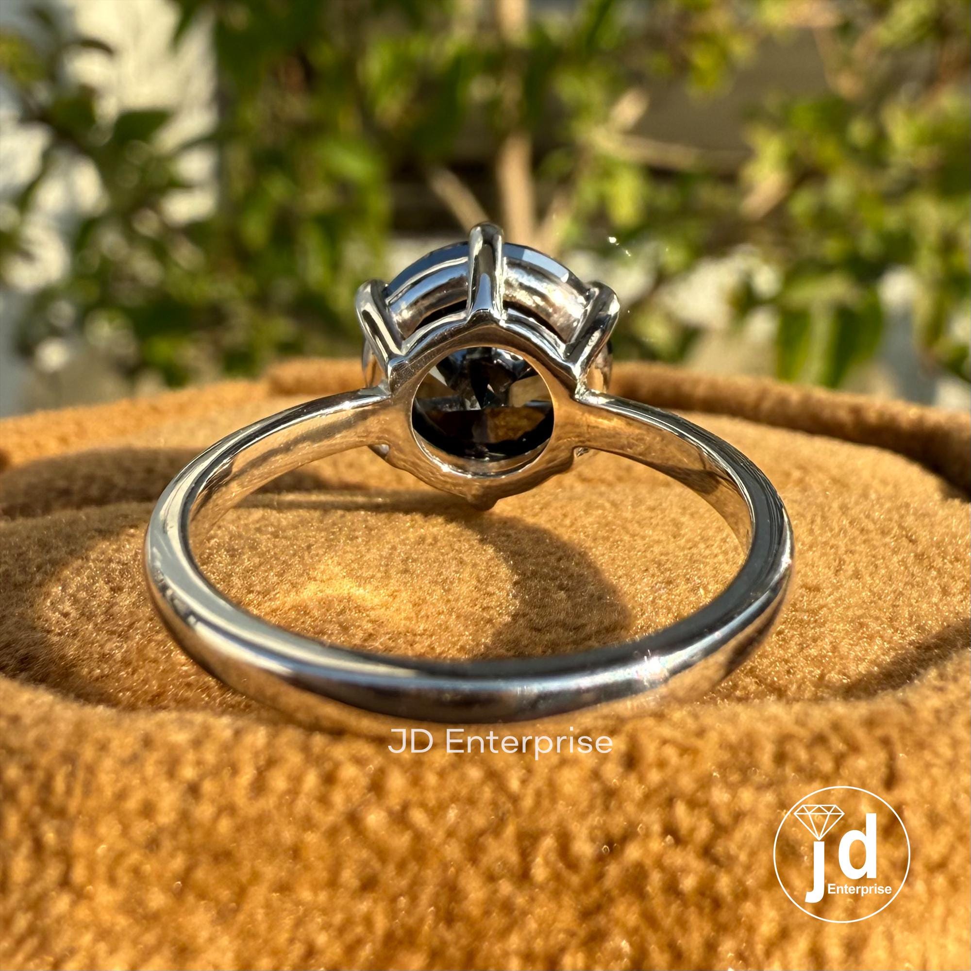 3.00 CT Round Cut Black Moissanite Engagement Ring, Promise Ring, Minimalist Ring for Women, Solitaire Wedding Ring, Anniversary Gift Ring