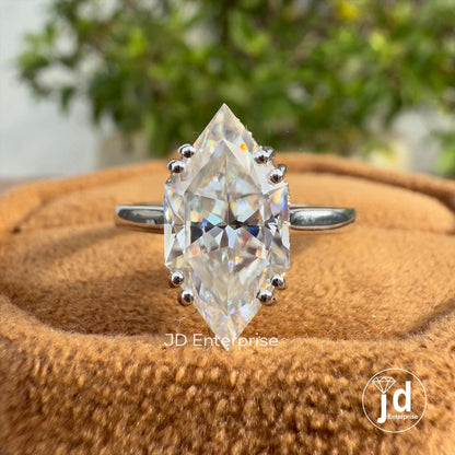 Dutch Marquise Moissanite Engagement Ring, Hidden Halo Wedding Ring, Solitaire Handmade Ring, Bridal Ring, Anniversary Gifts, Proposal Ring