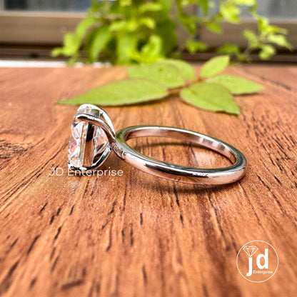 3.00 CT Cushion Cut Moissanite Engagement Ring, 10k/14k/18k Gold Solitaire Ring, Clow Prong Wedding Ring, 9x8mm Cushion Cut Anniversary Ring
