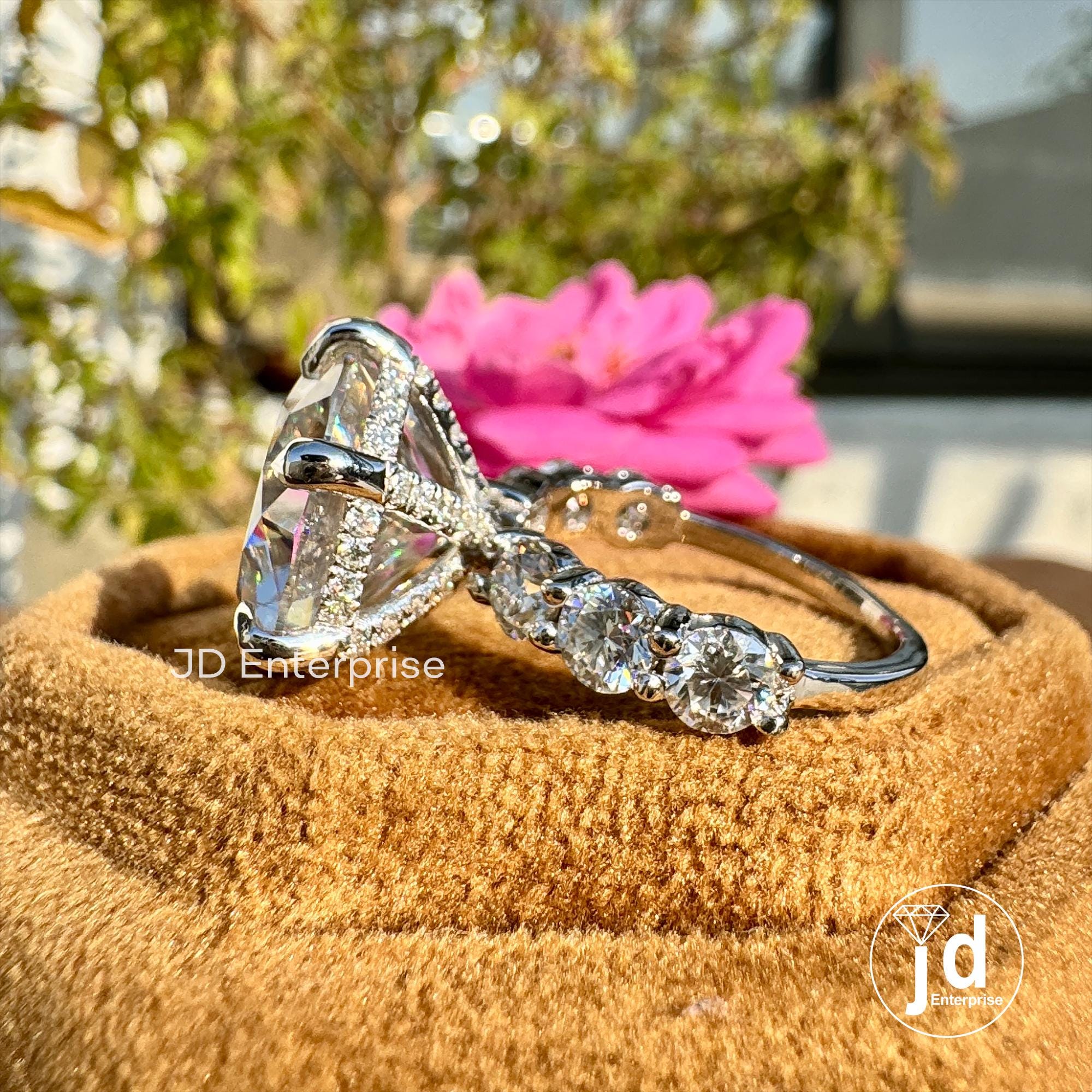 9.50 CT Large Round Cut Moissanite Hidden Halo Ring, Petite Pave Engagement Ring, Wedding Ring, Celebrity Style Anniversary Ring, Bridal