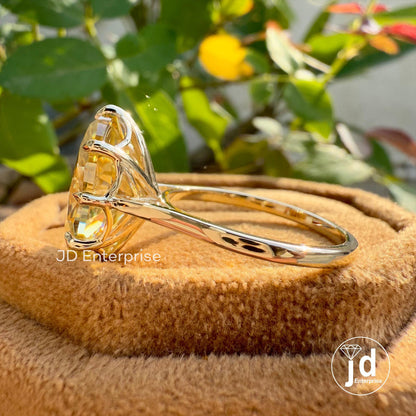 Oval Engagement Ring, 6.50 CT Canary Yellow Moissanite Diamond Wedding Ring for Women, Oval Solitaire Propose Ring, Anniversary Gifts Ring