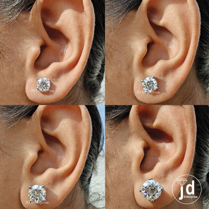 Gold Stud Earrings for Women, Daily Wear Earrings, Moissanite Stud Earrings Screw Back, Birthday Gifts, Graduations Gifts for Her