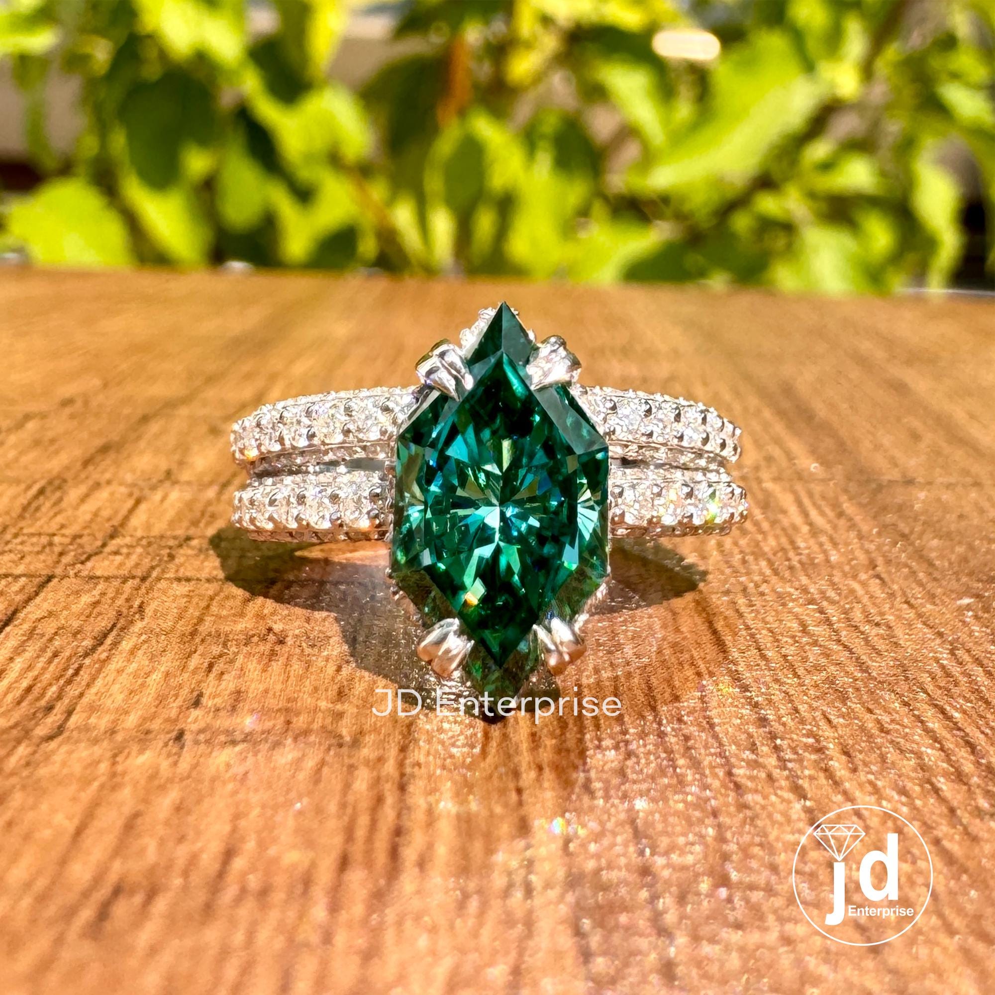 Dutch Marquise Cut Moissanite Hidden Halo Engagement Ring, Comfort Fit Wedding Ring Set, Three Row Pave Bridal Ring Set, Wedding Band