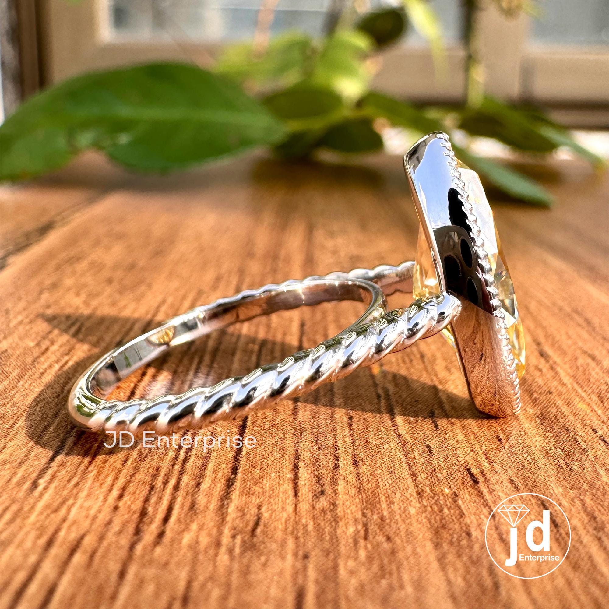 Milgrain Bezel Set Engagement Ring, Marquise Cut Canary Yellow Moissanite Ring, Solitaire Wedding Ring for Her, Rope Design Twisted Band