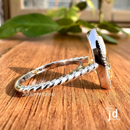 Milgrain Bezel Set Engagement Ring, Marquise Cut Canary Yellow Moissanite Ring, Solitaire Wedding Ring for Her, Rope Design Twisted Band