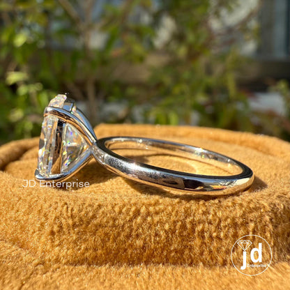 3 CT Oval Cut Moissanite Ring, Oval Solitaire Engagement Ring, Oval Cut Wedding Ring, Oval Moissanite Bridesmaid Ring, Anniversary Ring