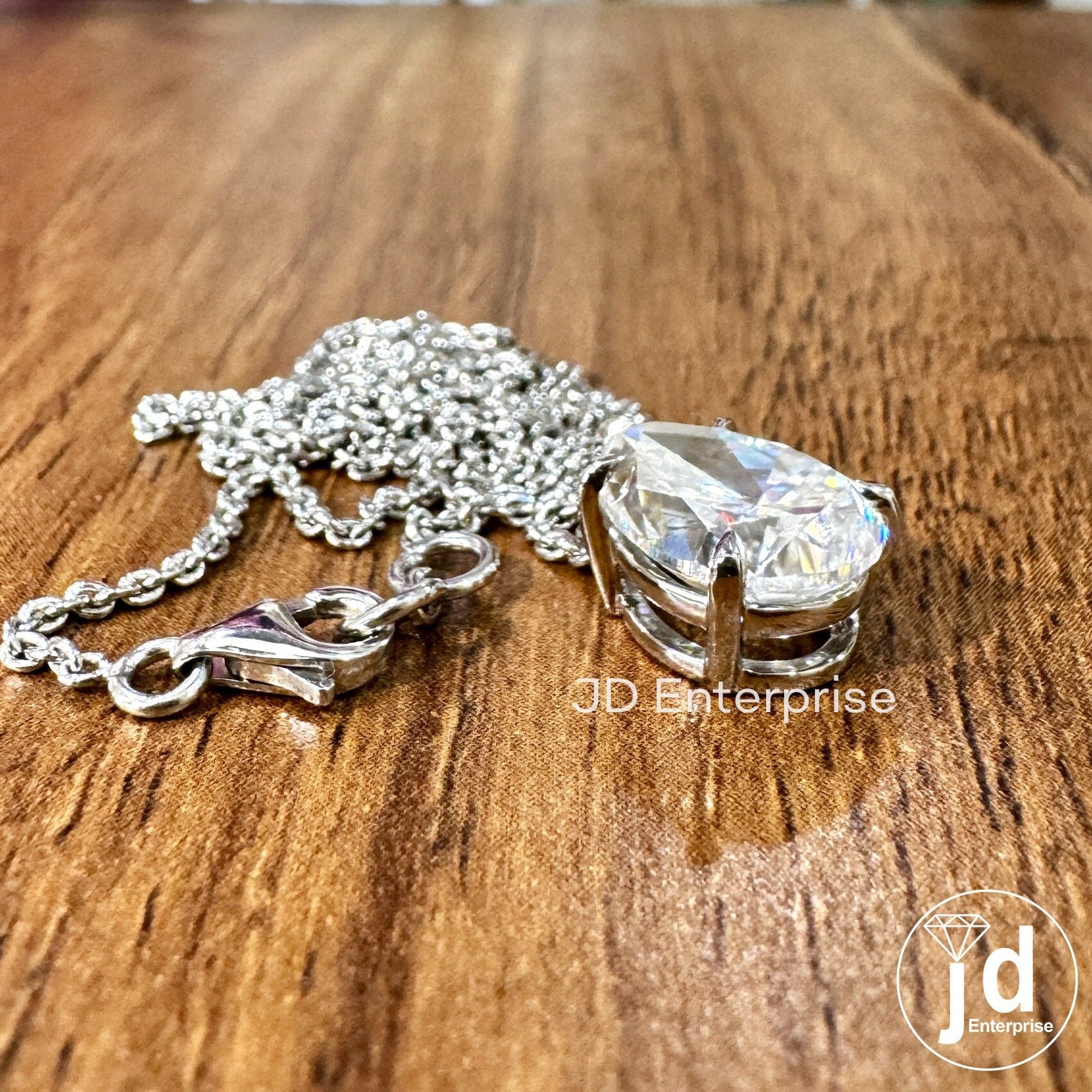 Colorless 4.00 CT Pear Shape Moissanite Pendant for Women, Tear Drop Moissanite Pendant, Anniversary Gift for Her, Bridal Wedding Pendant