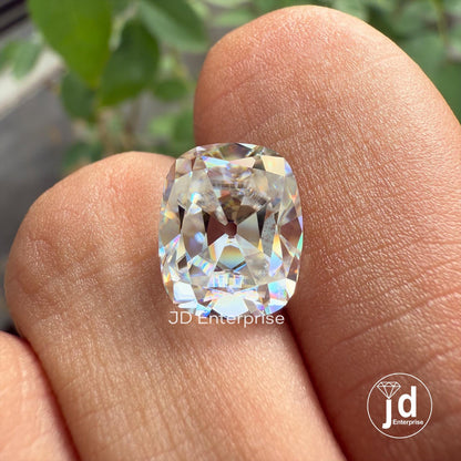 4.25 CT Cushion Old Mine Cut Loose Moissanite for Vintage Style Customized Engagement or Wedding Ring, Antique Old Cut Moissanite