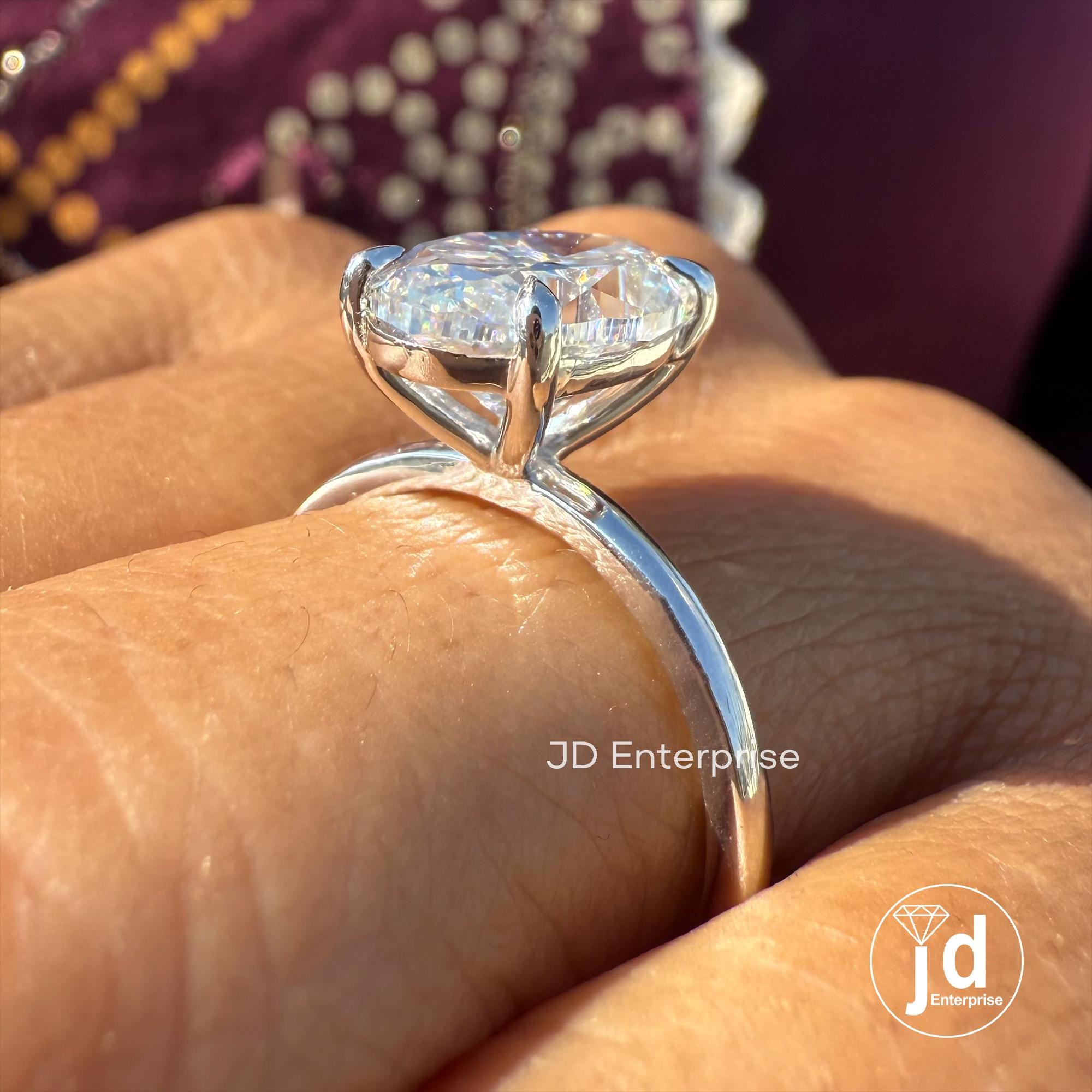 3 CT Oval Cut Moissanite Ring, Oval Solitaire Engagement Ring, Oval Cut Wedding Ring, Oval Moissanite Bridesmaid Ring, Anniversary Ring