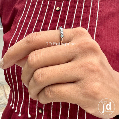 Gorgeous Stack Dark Green Moissanite Ring, VVS1 Sterling Silver Anniversary gift, Wedding Band gift for her Promise ring, half eternity band