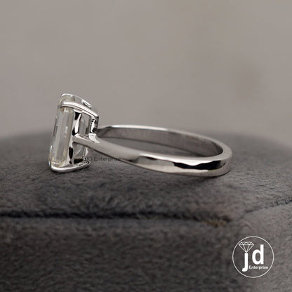 Timeless Elegance 3.00 CT Colorless Emerald Cut Moissanite Engagement Ring, Solitaire Wedding Ring, Anniversary Gifts Ring, Promise Ring