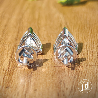 3.00 TCW Trillion Cut Moissanite Stud Earrings, Wedding Earrings, Screw/Push Back, Bridal Earrings, Everyday Earrings for Anniversary Gifts