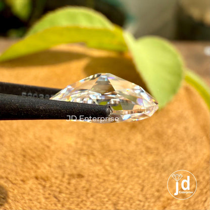 3.40 CT Colorless Old Mine Moval Cut Loose Moissanite for Vintage Jewelry, VVS Clarity Solitaire Moissanite for Engagement or Wedding Ring