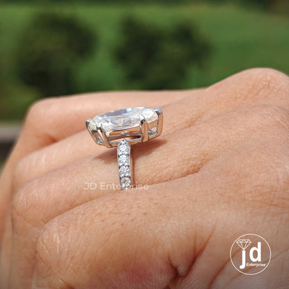 2.83 TCW Colorless Marquise Cut Moissanite Engagement Ring, Wedding Ring for Her, Anniversary Gift Ring, Six Prong Basket Set, Bridal Ring