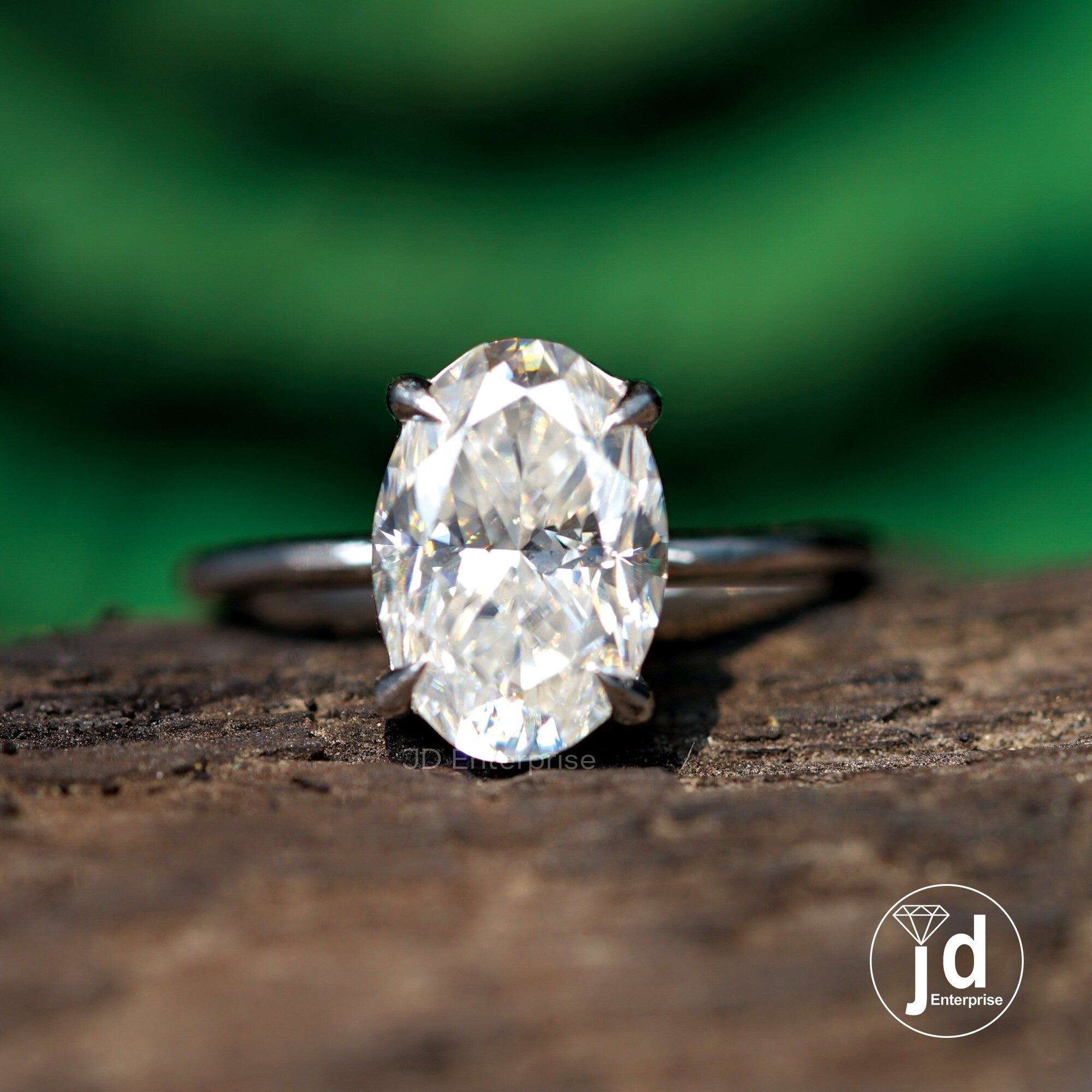 Oval Cut Moissanite Engagement Ring, Oval Solitaire Moissanite Ring, White Gold Ring, Anniversary Gift Ring, Bridal Ring, Daily Wear Ring