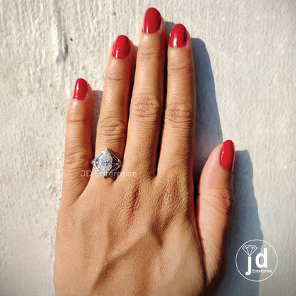Dutch Marquise Cut Moissanite Engagement Ring, Solitaire Wedding Ring, Bridesmaid Ring, Split Shank Proposal Ring, Anniversary Gifts