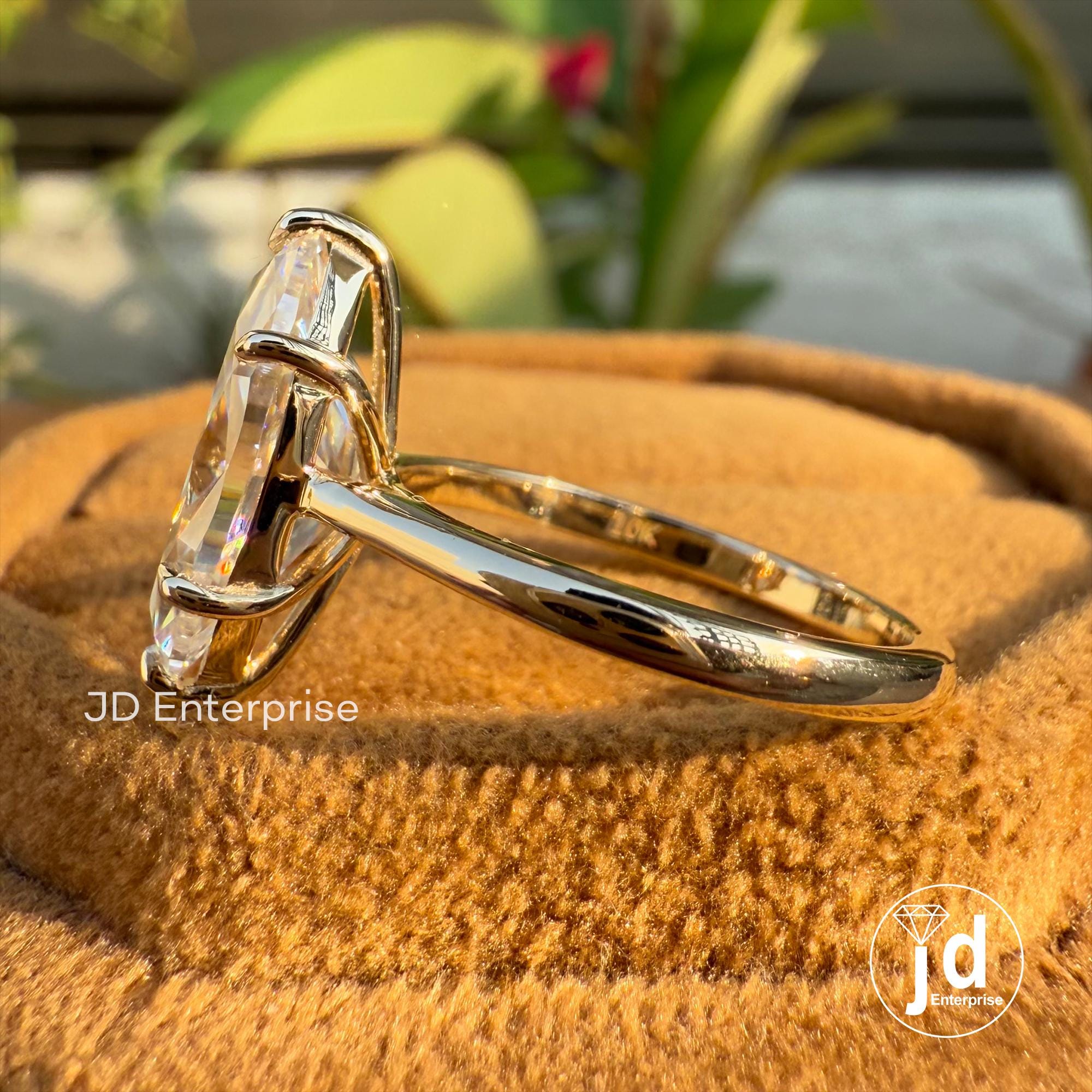 2.50 CT Marquise Cut Moissanite Engagement Ring, Solitaire Wedding Ring, Proposal Ring, Anniversary Gifts Ring for Women, Yellow Gold Ring