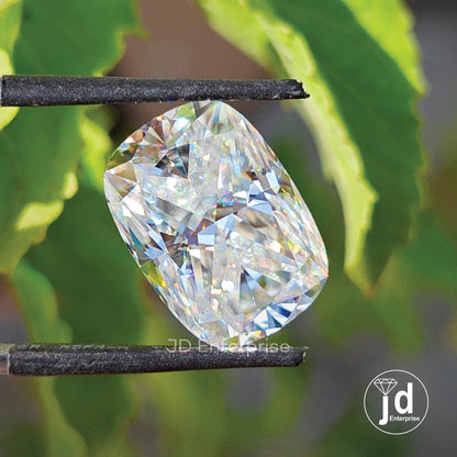 Stunning 7.26 CT Colorless Elongated Cushion Cut Handcrafted Moissanite for Engagement Ring/Wedding Ring or Jewelry Making, Loose Moissanite