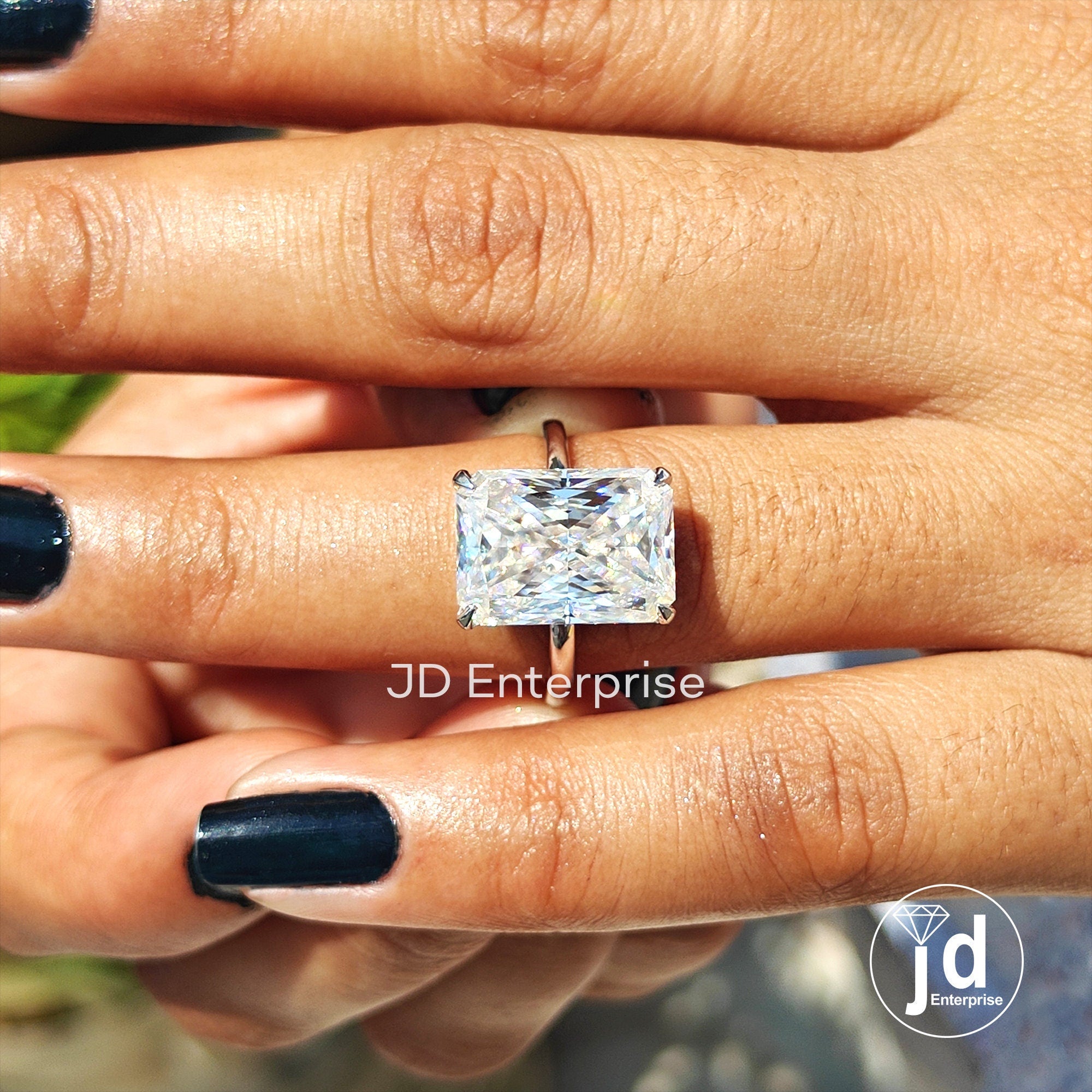 Large Radiant Cut Moissanite Engagement Ring, 7.50 CT Solitaire Wedding Ring, Best Quality Moissanite Ring for Women, Anniversary Gifts Ring