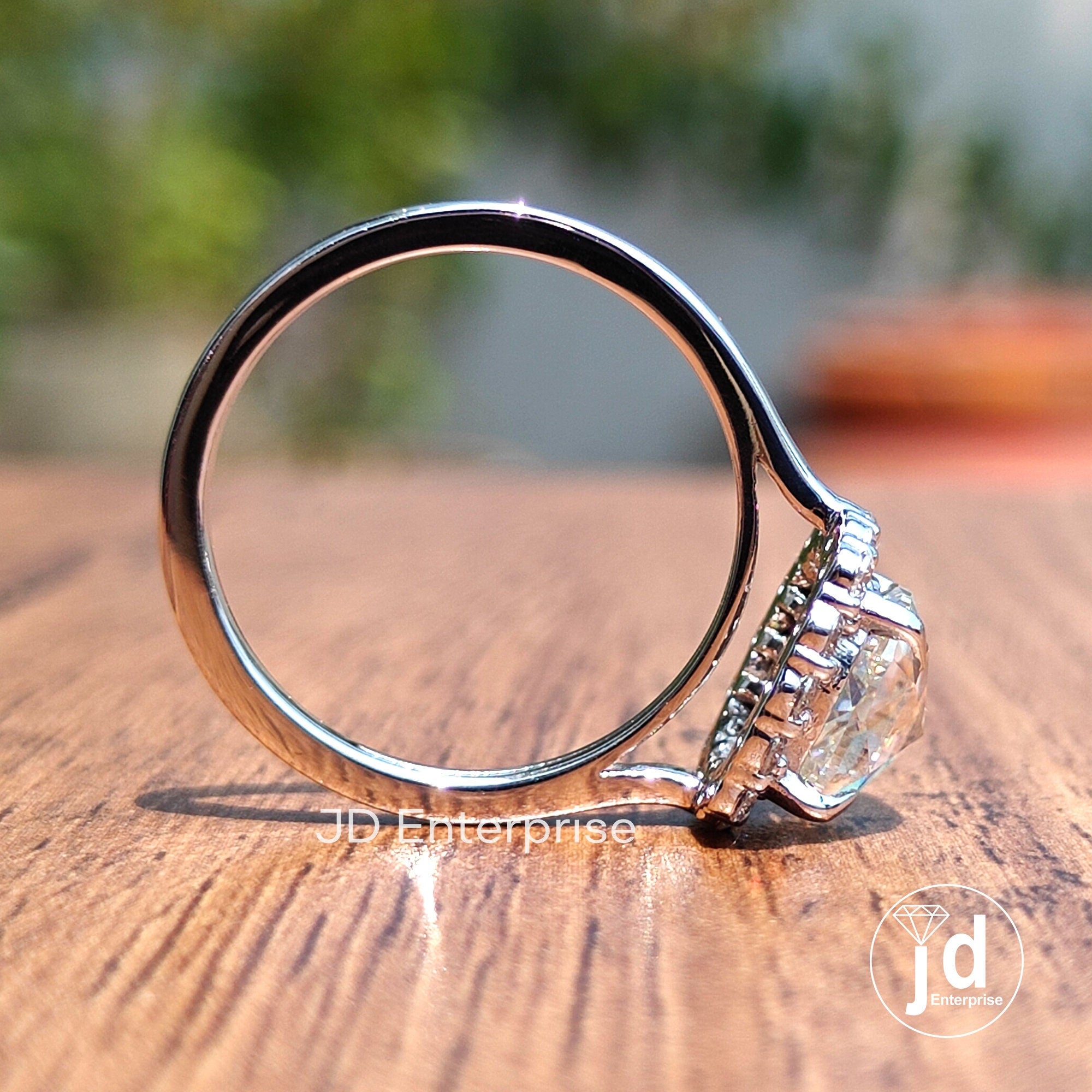 2.00 CT Cushion Rose Cut Moissanite Ring, Halo Engagement Ring, Wedding Ring, Anniversary Gift Ring, Bridal Ring, Perfect Proposal Ring