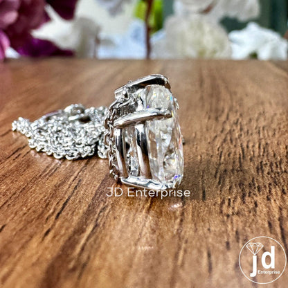 Colorless 4.00 CT Pear Shape Moissanite Pendant for Women, Tear Drop Moissanite Pendant, Anniversary Gift for Her, Bridal Wedding Pendant