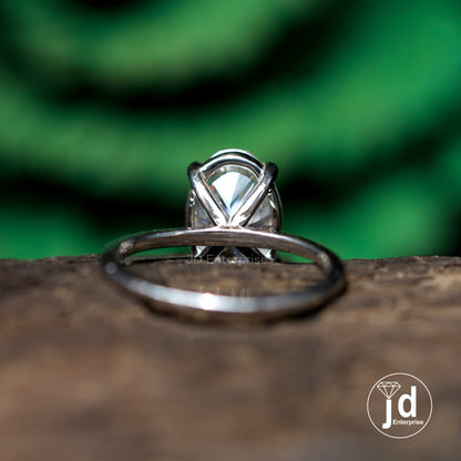 Oval Cut Moissanite Engagement Ring, Oval Solitaire Moissanite Ring, White Gold Ring, Anniversary Gift Ring, Bridal Ring, Daily Wear Ring